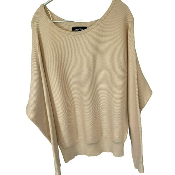Love Tree Women's Bat Wing Sleeve Pullover Round Neck Sweater Size XL in Cream - Picture 1 of 13